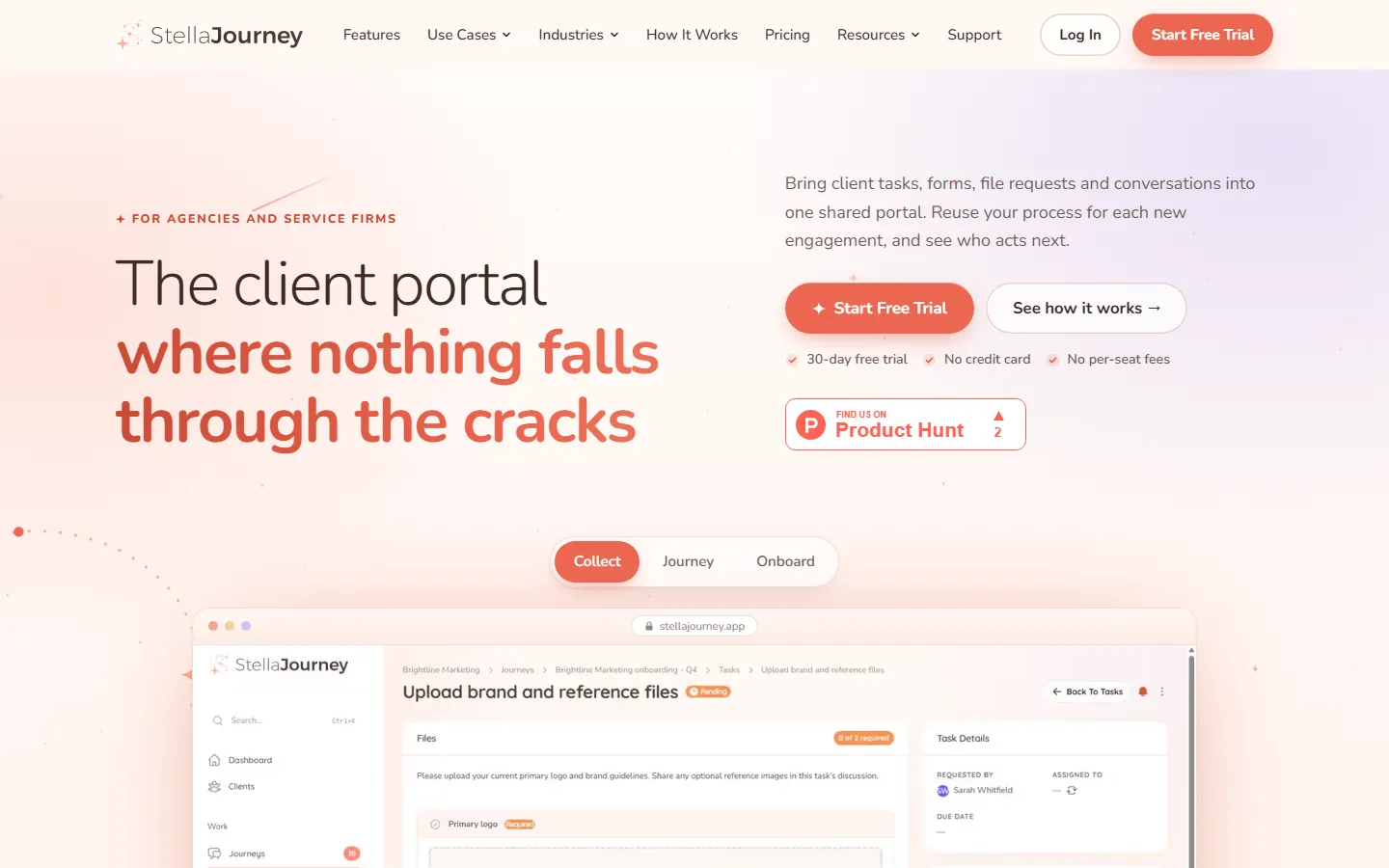 The StellaJourney website homepage